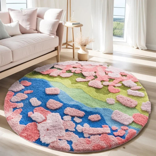 Summer/Spring Funky Round Rug