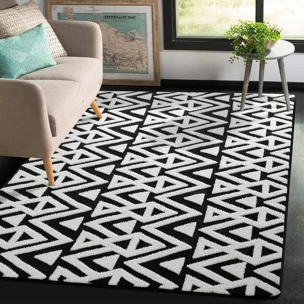 Cozy Geometric Shag Rug