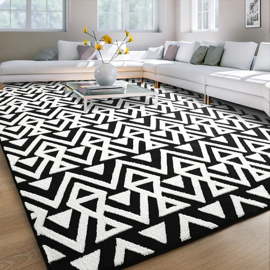 Cozy Geometric Shag Rug