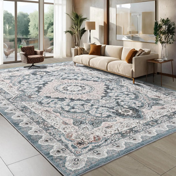 Charming Floral Washable Rug