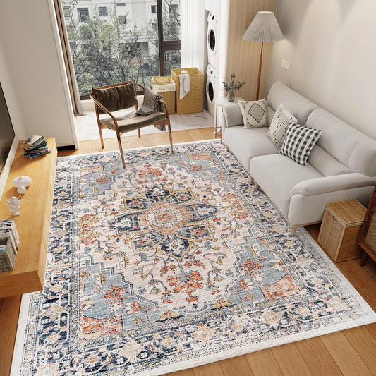 Cozy Vintage Washable Rug for Living Room