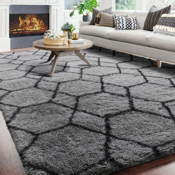 Cozy Plush Geometric Area Rug