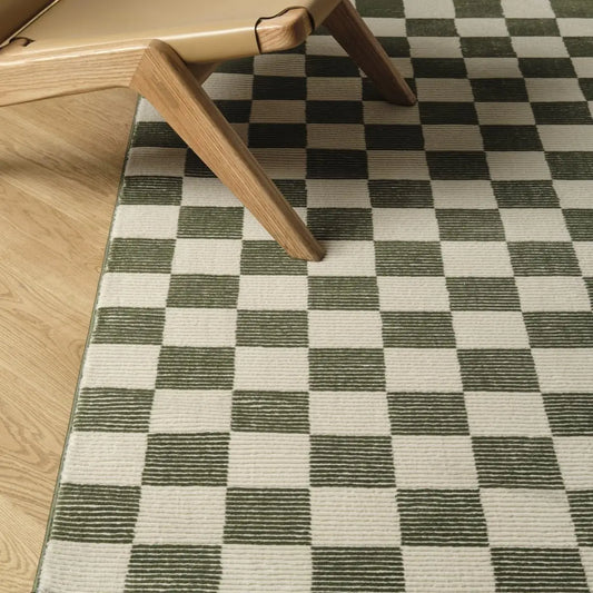 Easy-Clean Checkered Rug