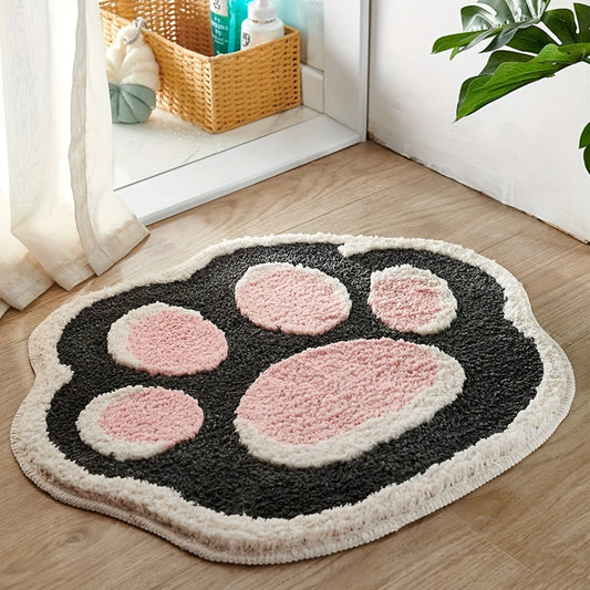 Fluffy Cat Paw Bath Rug