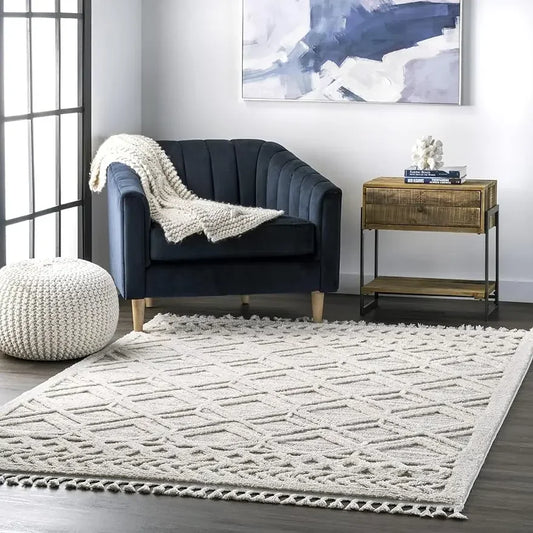 Moroccan Lattice Tassel Rug