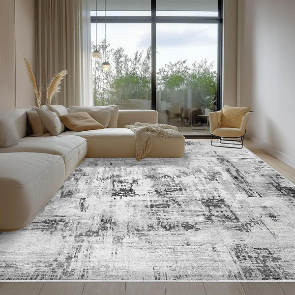 Easy-Clean Abstract Washable Rug